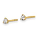 18k 1/4 carat Lab Grown Diamond VS+ F+ Round Complete Three Prong Stud Earrings - Image 2