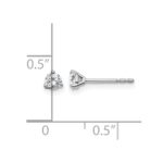 14k White Gold 1/4 carat Certified Lab Grown Diamond VS/SI+ G+ Round Complete Three Prong Stud Earrings - Image 5