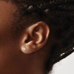 14k 1/4 carat Lab Grown Diamond VS+ F+ Round Complete Three Prong Stud Earrings - Image 3