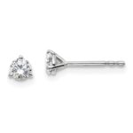 18k White Gold 1/3 carat Lab Grown Diamond VS+ F+ Round Complete Three Prong Stud Earrings