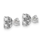 18k White Gold 1/3 carat Lab Grown Diamond VS+ F+ Round Complete Three Prong Stud Earrings - Image 3