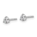 Platinum 1/3 carat Certified Lab Grown Diamond VS+ F+ Round Complete Three Prong Stud Earrings - Image 2