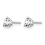 14k White Gold 1/3 carat Lab Grown Diamond VS/SI+ G+ Round Complete Three Prong Stud Earrings - Image 2