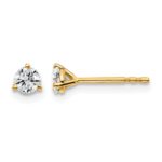 14k 1/3 carat Lab Grown Diamond VS/SI+ G+ Round Complete Three Prong Stud Earrings