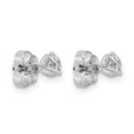 14k White Gold 1/2 carat Lab Grown Diamond VS+ F+ Round Complete Three Prong Stud Earrings - Image 4