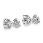 14k White Gold 5/8 carat Certified Lab Grown Diamond VS+ F+ Round Complete Three Prong Stud Earrings - Image 4
