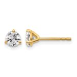 14k 5/8 carat Certified Lab Grown Diamond VS+ F+ Round Complete Three Prong Stud Earrings