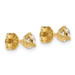 18k 3/4 carat Certified Lab Grown Diamond VS+ F+ Round Complete Three Prong Stud Earrings - Image 3
