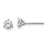 Platinum 3/4 carat Certified Lab Grown Diamond VS+ F+ Round Complete Three Prong Stud Earrings