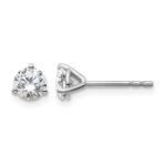 14k White Gold 3/4 carat Certified Lab Grown Diamond VS+ F+ Round Complete Three Prong Stud Earrings
