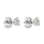 14k White Gold 3/4 carat Lab Grown Diamond VS+ F+ Round Complete Three Prong Stud Earrings - Image 4
