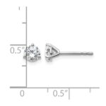 14k White Gold 3/4 carat Lab Grown Diamond VS+ F+ Round Complete Three Prong Stud Earrings - Image 5