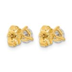 14k 3/4 carat Lab Grown Diamond VS/SI+ G+ Round Complete Three Prong Stud Earrings - Image 4