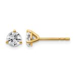 14k 3/4 carat Lab Grown Diamond VS/SI+ G+ Round Complete Three Prong Stud Earrings