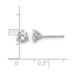 14k White Gold 1 carat Certified Lab Grown Diamond VS+ F+ Round Complete Three Prong Stud Earrings - Image 5