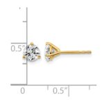 14k 1 carat Lab Grown Diamond VS/SI+ G+ Round Complete Three Prong Stud Earrings - Image 5