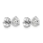 14k White Gold 1 1/2 carat Certified Lab Grown Diamond VS/SI+ G+ Round Complete Three Prong Stud Earrings - Image 4