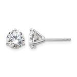 14k White Gold 1 1/2 carat Certified Lab Grown Diamond VS+ F+ Round Complete Three Prong Stud Earrings