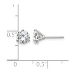 14k White Gold 1 1/2 carat Certified Lab Grown Diamond VS/SI+ G+ Round Complete Three Prong Stud Earrings - Image 5