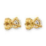 14k White Gold 1 1/2 carat Certified Lab Grown Diamond VS+ F+ Round Complete Three Prong Stud Earrings - Image 4