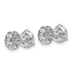 18k White Gold 2 1/2 carat Certified Lab Grown Diamond VS+ F+ Round Complete Three Prong Stud Earrings - Image 3