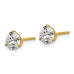 18k 2 1/2 carat Lab Grown Diamond VS+ F+ Round Complete Three Prong Stud Earrings - Image 2