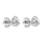 14k White Gold 2 carat Certified Lab Grown Diamond VS+ F+ Round Complete Three Prong Stud Earrings - Image 4