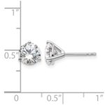 14k White Gold 2 carat Certified Lab Grown Diamond VS+ F+ Round Complete Three Prong Stud Earrings - Image 5