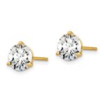 18k 3 carat Certified Lab Grown Diamond VS+ F+ Round Complete Three Prong Stud Earrings - Image 2