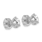 14k White Gold 5 carat Lab Grown Diamond VS/SI+ G+ Round Complete Three Prong Stud Earrings - Image 4