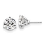 18k White Gold 6 carat Lab Grown Diamond VS+ F+ Round Complete Three Prong Stud Earrings