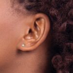 14k Yellow Gold 1/5 ctw Lab Grown Diamond VS+ F+ Round 3 Prong Heavy Wt. Screwback Stud Earrings - Image 3