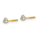 18k 1/4 carat Certified Lab Grown Diamond VS+ F+ Round Complete Three Prong Screwback Stud Earrings - Image 2