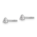 Platinum 1/4 carat Lab Grown Diamond VS+ F+ Round Complete Three Prong Screwback Stud Earrings - Image 2