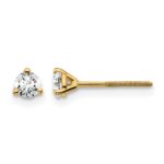 14k 1/4 carat Lab Grown Diamond VS/SI+ G+ Round Complete Three Prong Screwback Stud Earrings