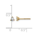 14k 1/4 carat Certified Lab Grown Diamond VS+ F+ Round Complete Three Prong Screwback Stud Earrings - Image 5