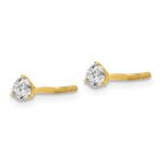 18k 1/3 carat Lab Grown Diamond VS+ F+ Round Complete Three Prong Screwback Stud Earrings - Image 2