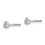 Platinum 1/3 carat Lab Grown Diamond VS+ F+ Round Complete Three Prong Screwback Stud Earrings - Image 2