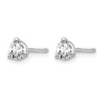 14k White Gold 1/3 carat Certified Lab Grown Diamond VS+ F+ Round Complete Three Prong Screwback Stud Earrings - Image 2
