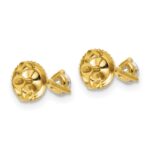 14k 1/3 carat Lab Grown Diamond VS/SI+ G+ Round Complete Three Prong Screwback Stud Earrings - Image 4