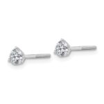 18k White Gold 1/2 carat Certified Lab Grown Diamond VS+ F+ Round Complete Three Prong Screwback Stud Earrings - Image 2