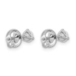 14k White Gold 1/2 carat Lab Grown Diamond VS+ F+ Round Complete Three Prong Screwback Stud Earrings - Image 4