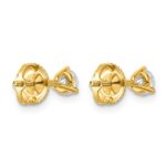 14k 1/2 carat Lab Grown Diamond VS+ F+ Round Complete Three Prong Screwback Stud Earrings - Image 4