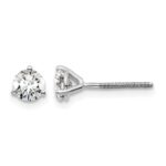 14k White Gold 5/8 carat Certified Lab Grown Diamond VS/SI+ G+ Round Complete Three Prong Screwback Stud Earrings
