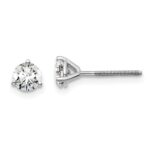 Platinum 3/4 carat Lab Grown Diamond VS+ F+ Round Complete Three Prong Screwback Stud Earrings