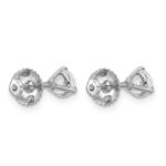 Platinum 3/4 carat Lab Grown Diamond VS+ F+ Round Complete Three Prong Screwback Stud Earrings - Image 3