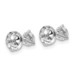 14k White Gold 3/4 carat Lab Grown Diamond VS+ F+ Round Complete Three Prong Screwback Stud Earrings - Image 4