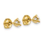 18k 1 carat Certified Lab Grown Diamond VS+ F+ Round Complete Three Prong Screwback Stud Earrings - Image 3