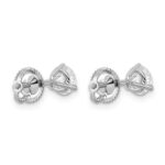 14k White Gold 1 carat Certified Lab Grown Diamond VS/SI+ G+ Round Complete Three Prong Screwback Stud Earrings - Image 4