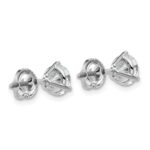18k White Gold 2 1/2 carat Lab Grown Diamond VS+ F+ Round Complete Three Prong Screwback Stud Earrings - Image 3